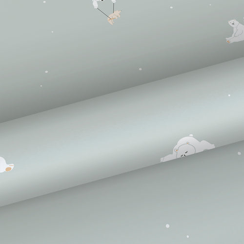 Sanders & Sanders behang beertjes vergrijsd mintgroen - 53 cm x 10 m - 640291