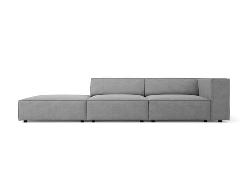 Cosmopolitan Design linker bank Arendal 4-zits, chenille met ribbeleffect, donkergrijs - 102x262x70cm