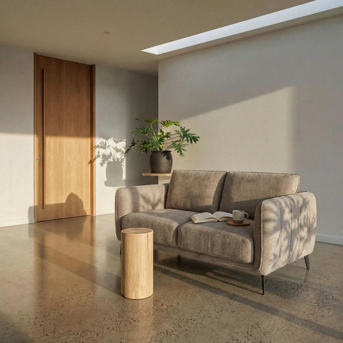 Furnhouse 2-zitsbank Selena - Taupe - Stof - 85x158x85