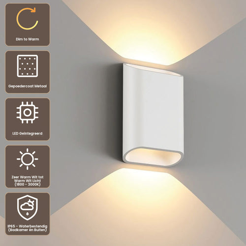Artdelight Wandlamp Diaz S - Wit - Dim To Warm