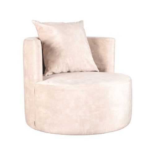 LABEL51 Fauteuil Evy - Naturel Velvet - 90x90x75cm - vtwonen shop