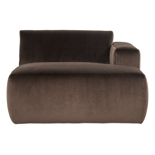 WOOOD chaise longue bank rechts Mojo Base - Velvet - Bruin - 74x112x162