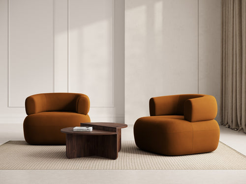 Micadoni - Fauteuil "Jenny" flueel roze - 88x90x73cm