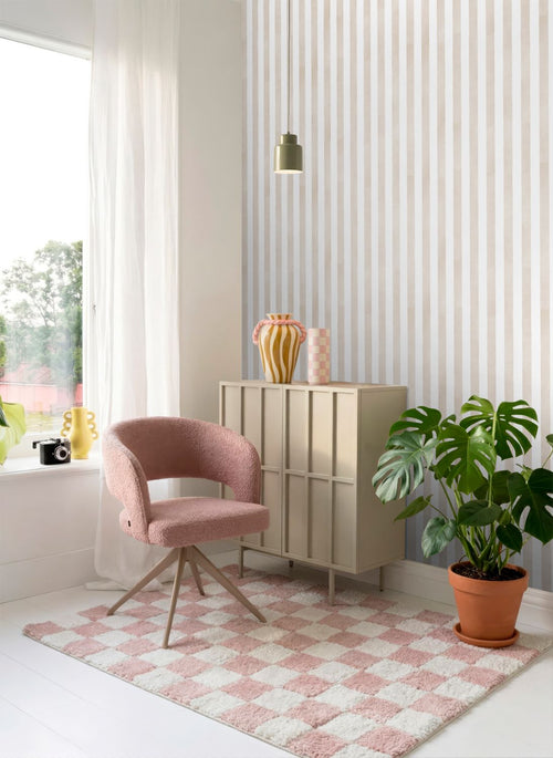 ESTAhome behang strepen beige en wit - 53 cm x 10.05 m - 131302