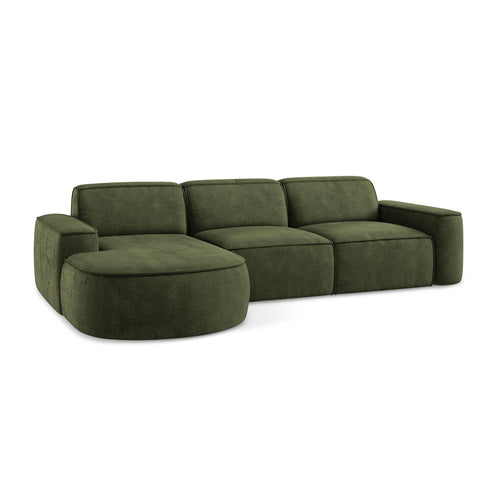 LaMiaSofa hoekbank links Melissa - chenille stof - olijf - 284x166x70