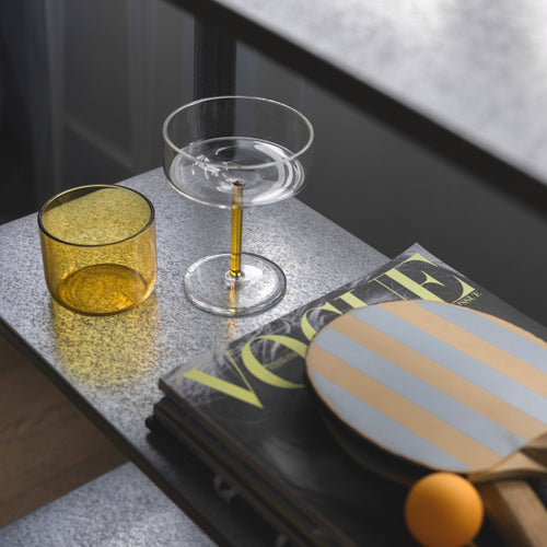 Ona - Champagneglas 20cl coupe geel Fizz - Set van 2