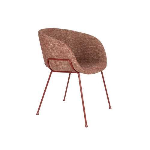 Zuiver Feston Eetkamerstoelen Met Armleuningen Terra/Rood - Set van 2