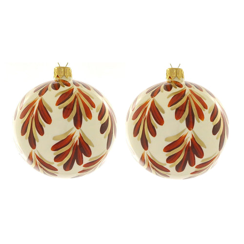 Dagmara kerstbal – glas – set van 2 – met bruine takmotieven - vtwonen shop