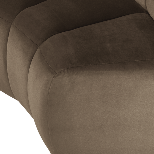 WOOOD eetbank halfronde hoek rugleuning Mojo - Velvet - Taupe - 83x152x73