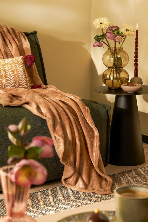 In The Mood Collection Famke Fleece Plaid - L180 x B130 cm - Lichtbruin - vtwonen shop