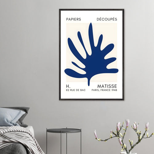 Artfulprints Poster Matisse – Coral drift navy blue II   - 50x70 cm - Blauw