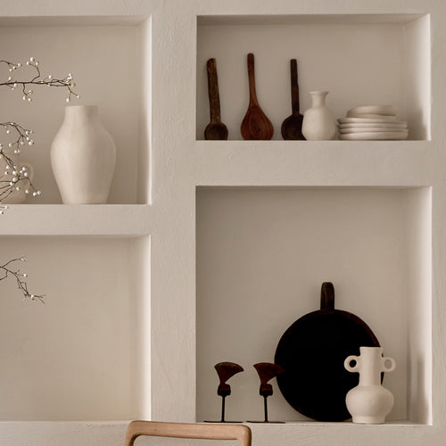 Raw Materials vaas - Chalk Sayala - créme - 20x20x33 cm - vtwonen shop