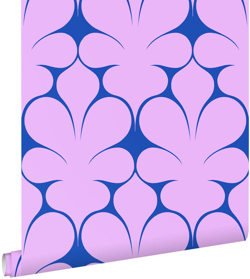 ESTAhome behang retro ornamenten paars en blauw - 50 x 900 cm - 131562 - vtwonen shop