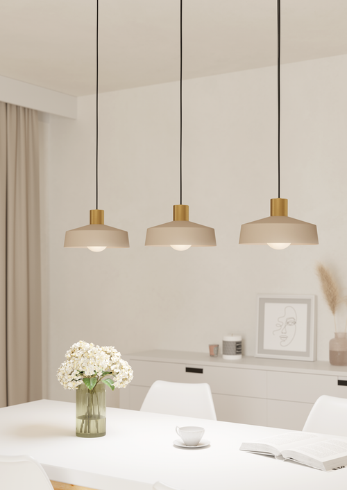 EGLO hanglamp Valdiola - e27 - 93 cm - beige/goud - staal - vtwonen shop