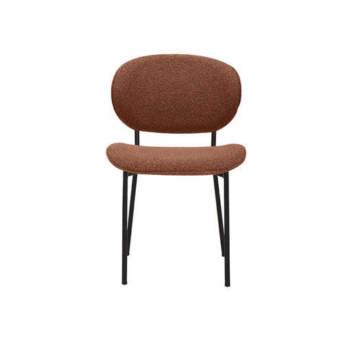 LABEL51 Eetkamerstoel Senn - Rood/Zwart Bouclé - Set van 2