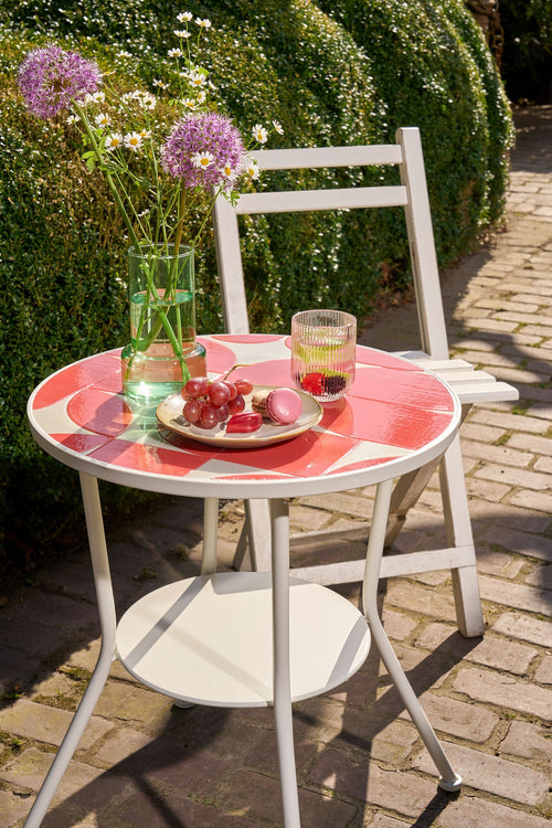 Mica Decorations Bologna Bijzettafel Buiten - H60 x Ø50 cm - Metaal - Rood - vtwonen shop