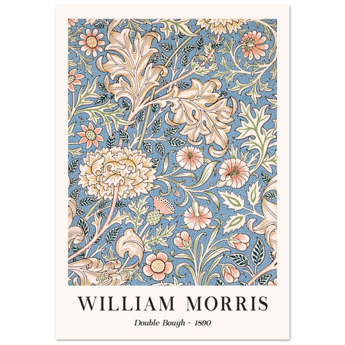 Artfulprints Poster met Lijst William Morris - Double bough 1890   - 70x100 cm - Blauw
