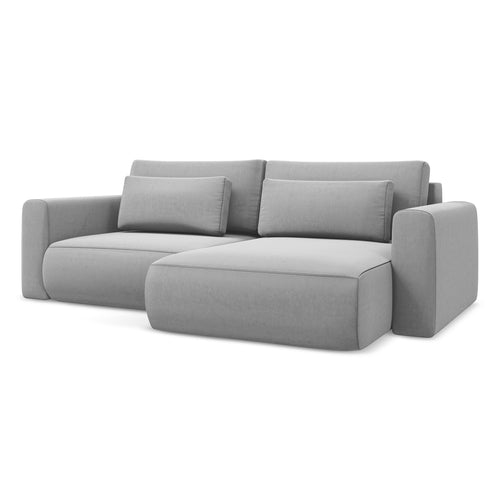 LaMiaSofa hoekbank rechts Perugia - velours - grijs - 240x149x82
