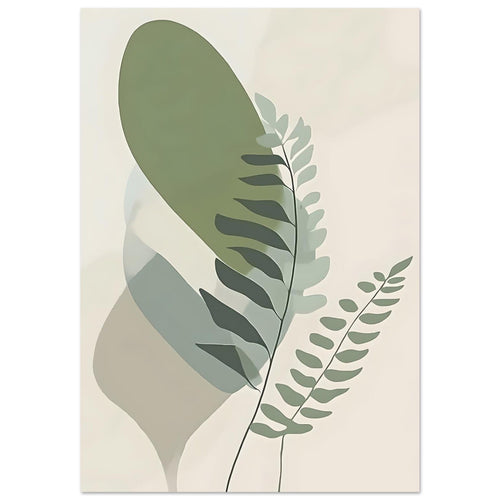 Artfulprints Poster met Lijst Boho – Overlapping nature   - 30x40 cm - Groen