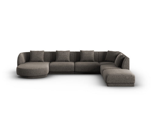 Cosmopolitan Design Panoramische hoekbank rechts Tulum 6-zits, chenille, grijs - 255x330x70cm