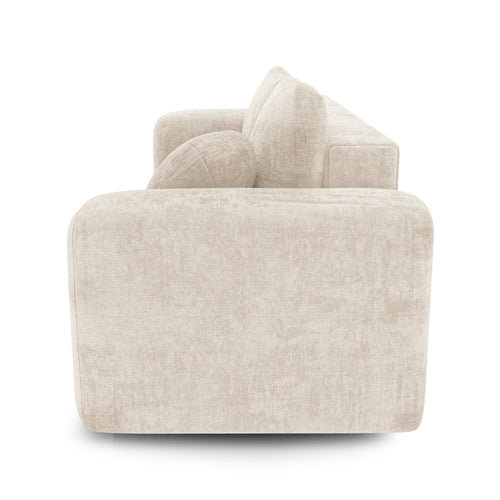 Premium Interiors - Slaapbank met opbergruimte LIOR - getextureerd fluweel crème 260cm