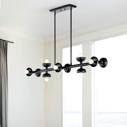 Bar Pendelleuchte Deckenleuchte Modern Satin Schwarz 10x E14