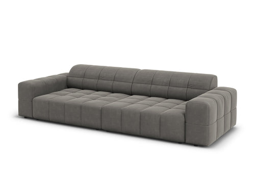 Cosmopolitan Design Bank Chicago 4-zits, flueel lichtgrijs - 102x252x78cm
