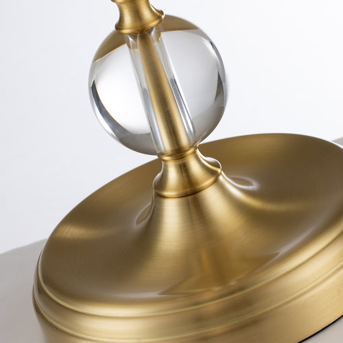 Elstead Quoizel Jenkins Tafellamp met ronde taps toelopende kap van geborsteld messing