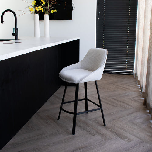 Giga Meubel Barstoel Roos - Stof/Metaal - Beige - Set van 2 - vtwonen shop