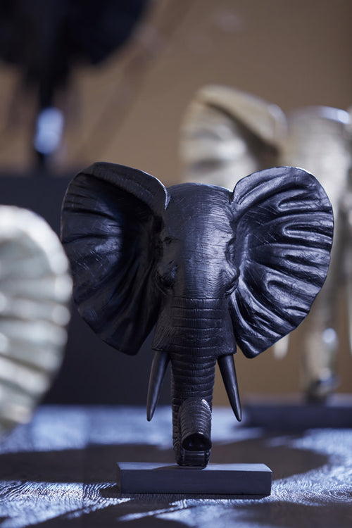 Light & Living ornament Elephant - zwart - 30x15x35.5 cm