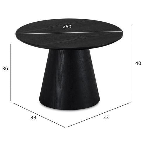 Furnhouse ronde salontafel Tango - Zwart - Ø 60 cm