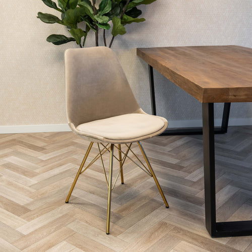 Kick kuipstoel Velvet - Champagne - vtwonen shop