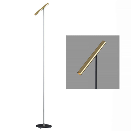 Artdelight vloerlamp Kansas - 1 lichts - 25  x 140   cm - zwart mat goud - vtwonen shop