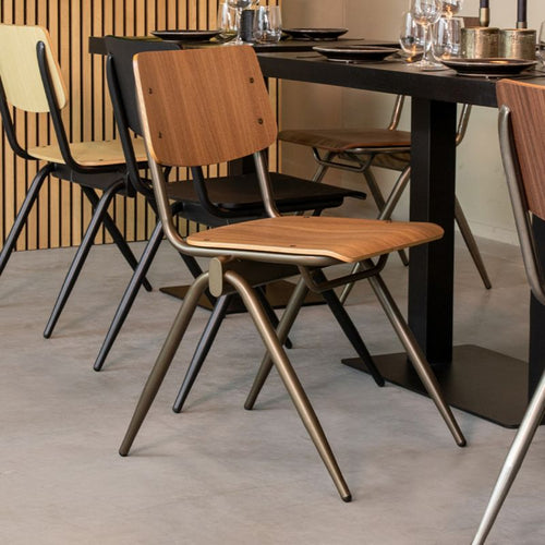 LABEL51 Eetkamerstoel Solid - Bruin Hout - Set van 2 - vtwonen shop