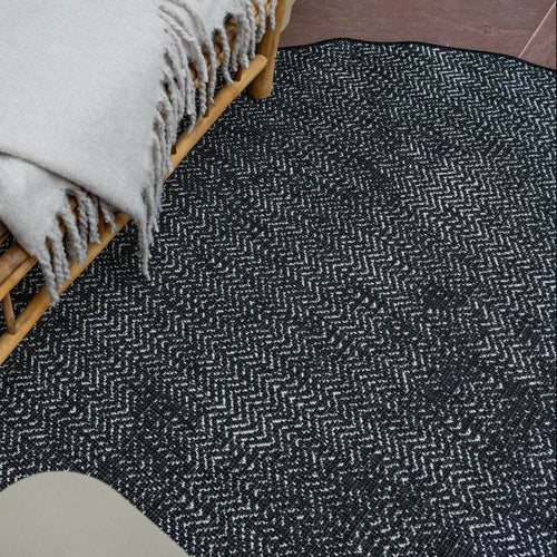 Eva Interior Buitenkleed Dahl Rond - Zwart - Dubbelzijdig