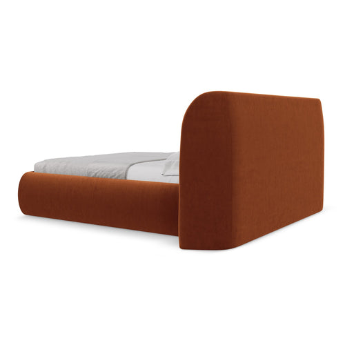 LaMiaSofa Bed met opbergruimte Trieste - velours - terracotta - 210x215x110