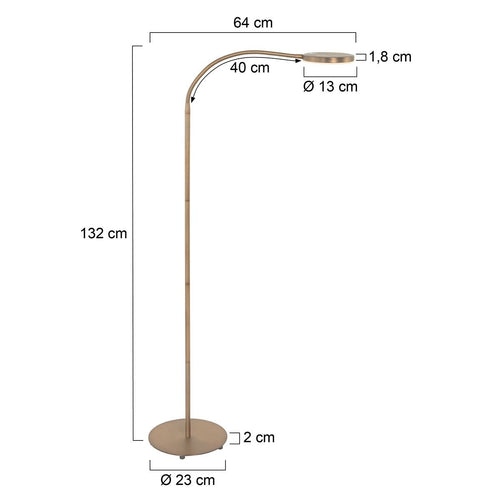 Mexlite vloerlamp Platu - 1 lichts - 64x 132 cm - brons - vtwonen shop