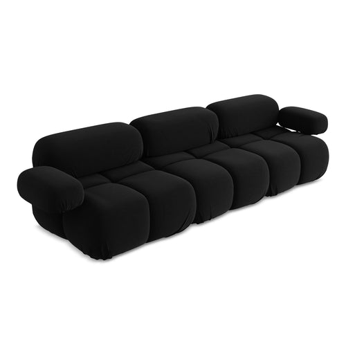 LaMiaSofa 3-zits bank Sanremo - velours - zwart - 285x96x70