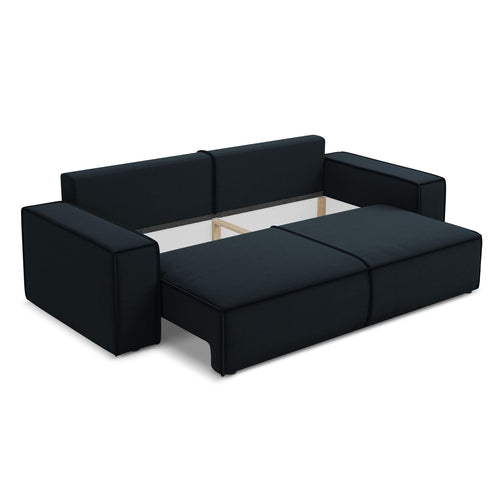 LaMiaSofa 3-zits slaapbank Livorno - velours - koningsblauw - 255x105x85