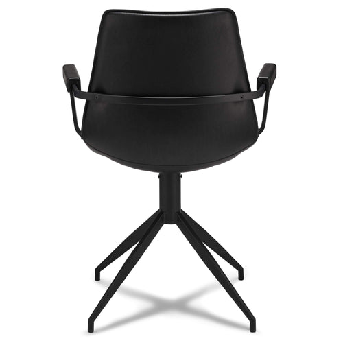 Furnhouse eetkamerstoelen armleuning Isabel - Zwart - Kunstleer - Set van 2