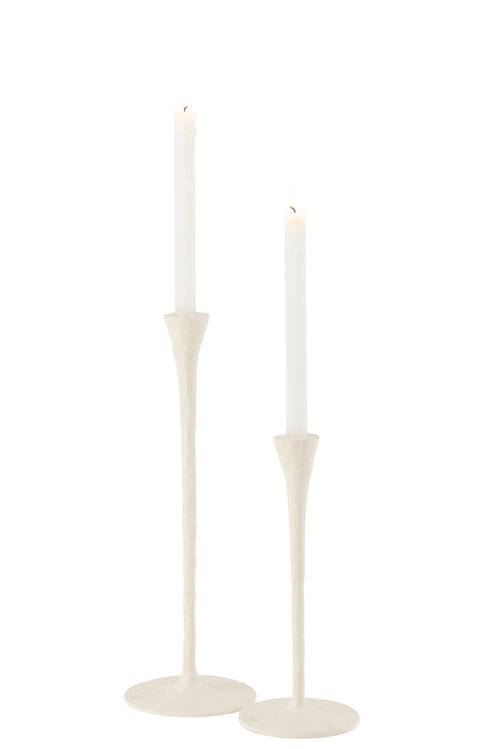 J-Line kandelaar Goa - aluminium - wit - 2 stuks - vtwonen shop