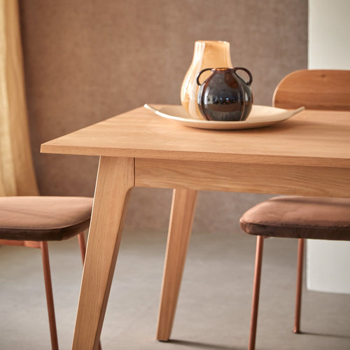 Tikamoon Uitschuifbare tafel van massief eikenhout 6-12 personen. - Naturel