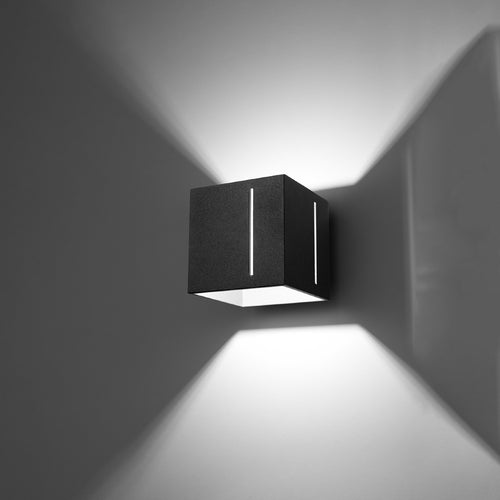 Sollux Lighting Wandlamp PIXAR zwart - 10x12x10cm