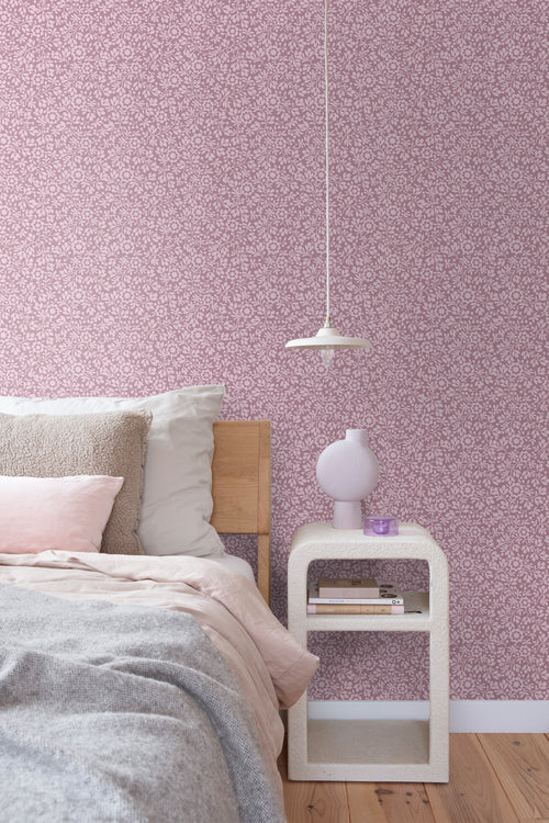 ESTAhome behang bloemetjes paars - 50 x 900 cm - 131675 - vtwonen shop