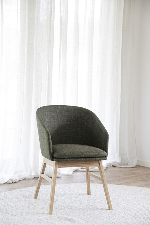 Rowico Home Windham Eetkamerstoel Groen - Naturel Eiken - Set Van 2