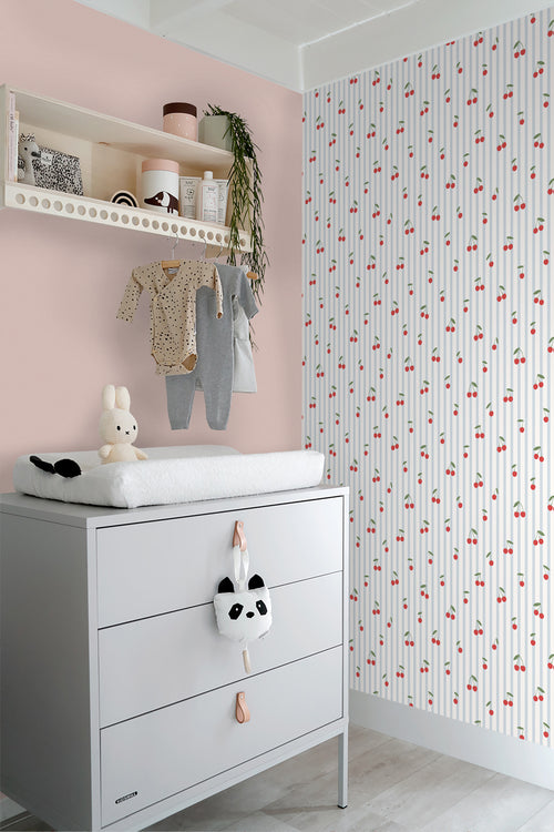 ESTAhome behang kersen blauw en rood - 50 x 900 cm - 131655 - vtwonen shop