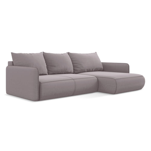 LaMiaSofa hoekbank rechts Palermo - velours - lavendel - 240x148x86