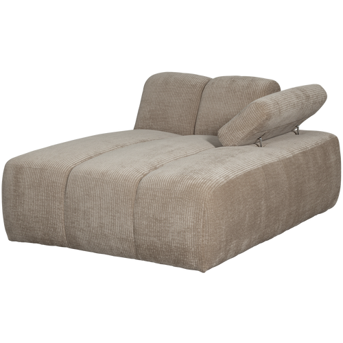 WOOOD chaise longue element rechts Mojo - Ribstof - Zand -74x162x122cm - vtwonen shop