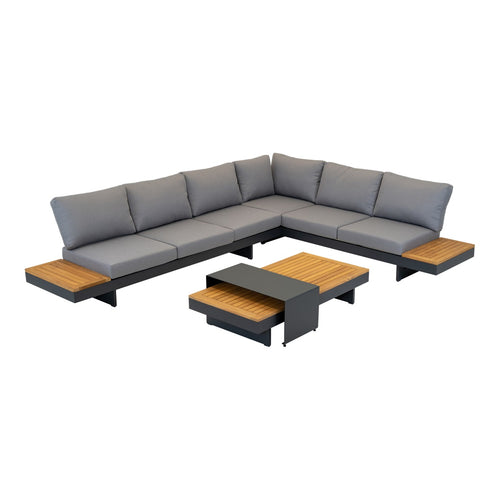 Lesli Living loungebank Barbados - grijs - 245x71x70cm