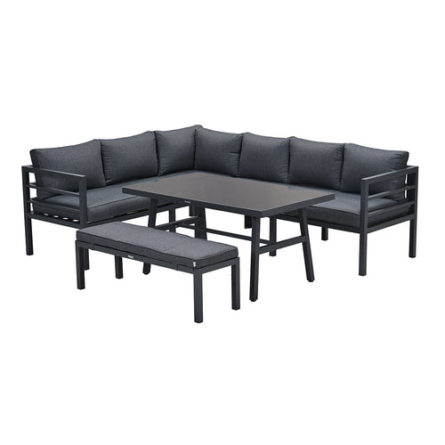 Bleco lounge-diningset - carbon black/reflex black - 7 personen - vtwonen shop